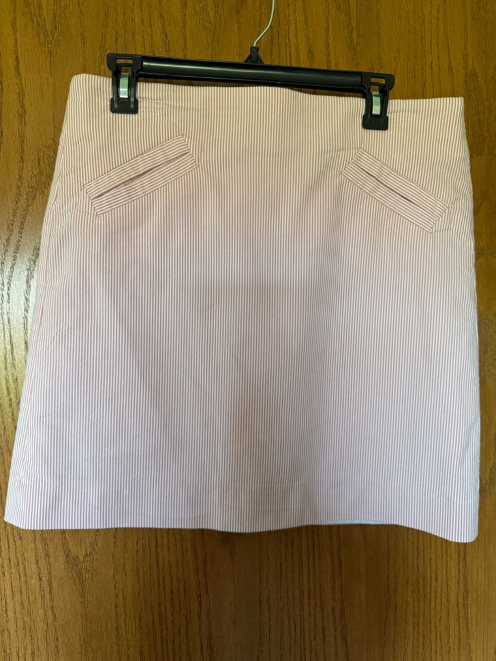 Classic Pink Seersucker Mini Skirt